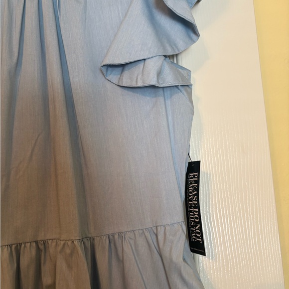 New York & Company Sky Blue Ruffle Kids Dress - Picture 4 of 5